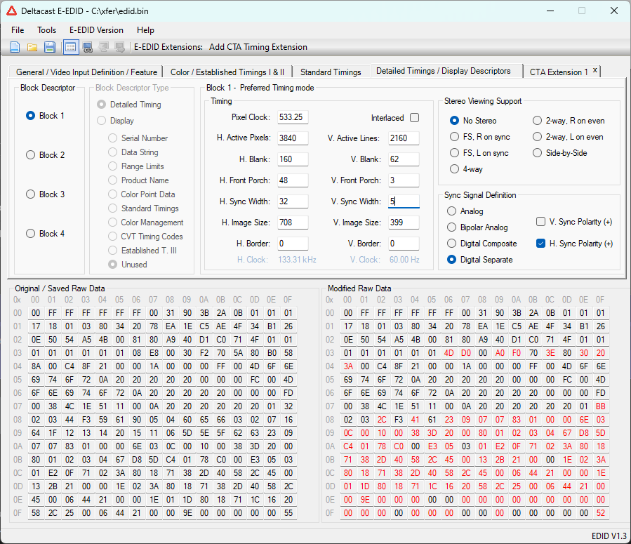 Deltacast EDID Editor